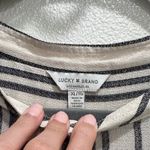 Lucky Brand  Women's Black and White Striped Button Down Shirt Photo 1