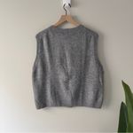 H&M  Gray Sleeveless Gold Button-Up Sweater Vest Academia Preppy Business Casual Photo 3