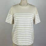 T Alexander Wang Tan/White Stripe T Shirt White Size M Photo 0