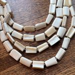 Vintage Cream & brown rectangular Beaded 4 strand Necklace, boho, festival, Black Photo 2
