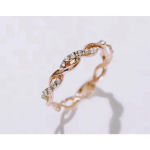 Boutique NEW 14k Rose Gold-Plated S925 Simulated Diamond Eternity Twist Ring, Size 7.5 Photo 8