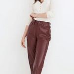 Madewell  The Perfect Vintage Faux Leather Edition Red Straight Leg Pants 25 NWT Photo 6