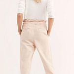 Free People Margate Pleated Paperbag Trouser Pant Misty Rose Size M Boho Chic Photo 2