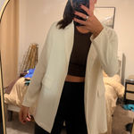 White silk blazer Size L Photo 0