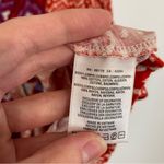 Anthropologie  AKEMI KIN Ikat Split Neck Top Orange / Red Aztec Embroidered Boho Photo 10