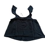 Marine layer  Jude Flutter Sleeve Tank Black Medium 100% Cotton Summer 2022 Light Photo 2