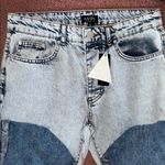 Boohoo Man Blue two toneBootcut Jeans with Distressed Design Photo 1