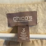 Chico's Beige Linen Metallic Shimmer Open Front Lined Blazer XL Coastal Neutral Photo 2