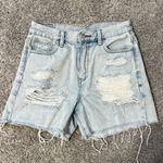 American Eagle  Outfitters Faded Blue Ripped Jean Shorts Photo 0