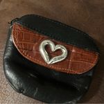 Brighton black and tan pebbled leather mini wallet coin purse retro old money Photo 1