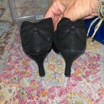 Beautiful suede shoe with great bow detail on heel 3” Black Size 7 Photo 1