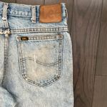 Lee Vintage Thrashed Distressed Light Blue Denim Workwear  Jean Pants Sz. 31x32 Photo 9