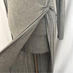 BCBG Maxazria Twist Front Midi Long Sleeve Dress Womens Size XXS Heather Gray Photo 7