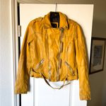 Mauritius Wild 2 RF Leather Moto Jacket Lambskin Sunrise Yellow Medium EUC Photo 1