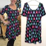 Her Universe STAR WARS Black Multi R2-D2 R2D2 Graphic Mini Fit & Flare Dress M Photo 1