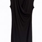 BCBGMAXAZRIA Sexy! Black Faux wrap Midi Dress size Medium LBD Little Black Dress Photo 0