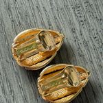 Christian Dior  Vintage Statement Oval Rhinestone Gold Stud Earrings Clip Ons Photo 5