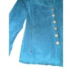AMI Leather Jacket Women's Medium Teal Country Western Suede Quilted Equestrian Green Photo 3