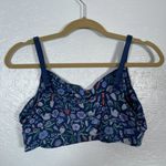 Duluth Trading Women L Blue Garden Tool Print Free Range Organic Cotton Bralette Size L Photo 3
