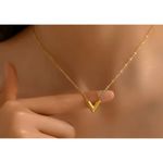 Boutique V Necklace Gold Filled Pendant Chain‎ Fashion Jewelry Photo 7