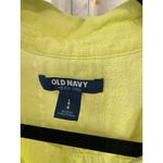 Old Navy  Linen Cotton Blend Semi Sheer Lime Green Sleeveless Crinkle Gauze Top L Photo 4