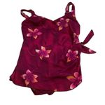 L.L. Bean Women's Pink Floral Tankini Set Size 12 Adjustable Straps Underwire​ Photo 0