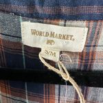 World Market Long Sleeve Stripe Bead Embellished High Low Midi Dress S/M NEW Blue Photo 6