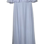 After Six After‎ Six Style 1565 Silver Dove Chiffon Flutter Sleeve V Neck Maxi Dress 6R Photo 0