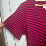 Vineyard Vines Tee Dress. Size: Medium. Stripe V-Neck. Red Velvet. NWT. Photo 1
