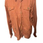 Draper James  RSVP Jacket Full zip Burnt Orange Lightweight Cotton Utility Safari Photo 1