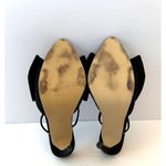 Black Heels Satin Rhinestone Bedazzled Bow Size 39 Open Toe Wedding Holiday Shoe Photo 6