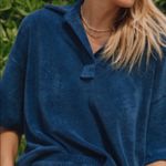 Daily Drills  terry cloth polo crop tee blue  Photo 0