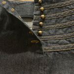 Etcetera  Navy Blue Denim Stretch Button Mini Skirt Size 6 Photo 6