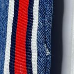 Denim & Co Denim Red Side Stripe Mini Denim Jean Skirt Size 6 Photo 3