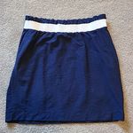 Vineyard Vines  Paperbag Skirt Women Smal Elastic Waist Navy Blue Nautical Preppy Photo 7