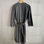 Vintage 70’s designer Oleg Cassini gray two toned wool button midi shift dress Size 14 Photo 8