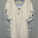 Love Sick  White Scoop Neck Short Flutter Sleeve Blouse size 3(3X) Photo 0