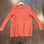 Marled Coral Open Knit Cardigan Orange Size M Photo 10