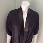 Michelle Mason   Silk Wrap Top Black Blouse Tie Waist size 2 Photo 1