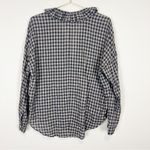 A Shirt Thing Penelope Ruffle Collar Checkered‎ Popover Blouse Size Small Blue Photo 7
