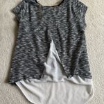 BCX  Black and White Asymmetrical Cap Sleeve T-Shirt in L Photo 5