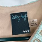 Gabby Skye Gabby‎ Skye size 10 blue lace mini dress lined elbow length sleeves rear zip Photo 4