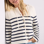 Evereve Isabel Hoodie Lady Like Knit Button Hooded Cardigan W1939 Sz L Photo 0