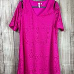 Tacera  Fuchsia Lace Off the Shoulders Dress Photo 0
