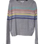 Emory park  XL gray knit sweater pastel stripes Photo 10