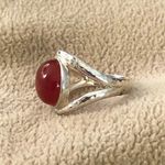 Sterling Silver Carnelian and  Statement Open Band Ring Photo 1
