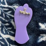 Lee Sands Mother of Pearl Inlaid Guardian Angel Brooch Pendant & Chain Photo 3