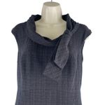 Classiques Entier  Check Sheath Dress Bow Neck Gray Brown Size 6 Photo 4