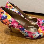 Madden Girl Pink and Blue Peep-Toe Heels size 9 Photo 0