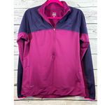 Nike Women's  Pro Long Sleeve 1/4 Zip Tee XL Magenta Navy Photo 0